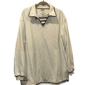 ESCADA Sport white French breton stripe collared sweatshirt top XL